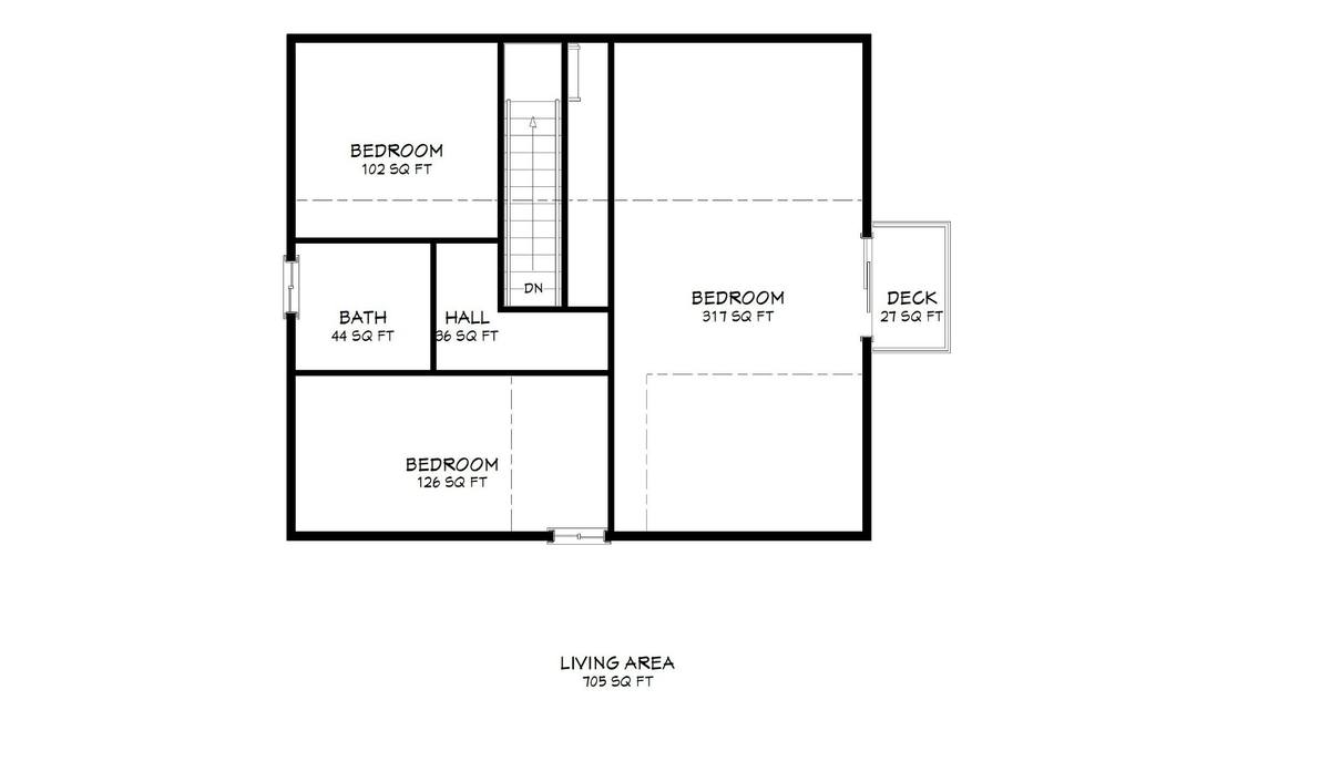 Existing second floor plan before the family home expansion