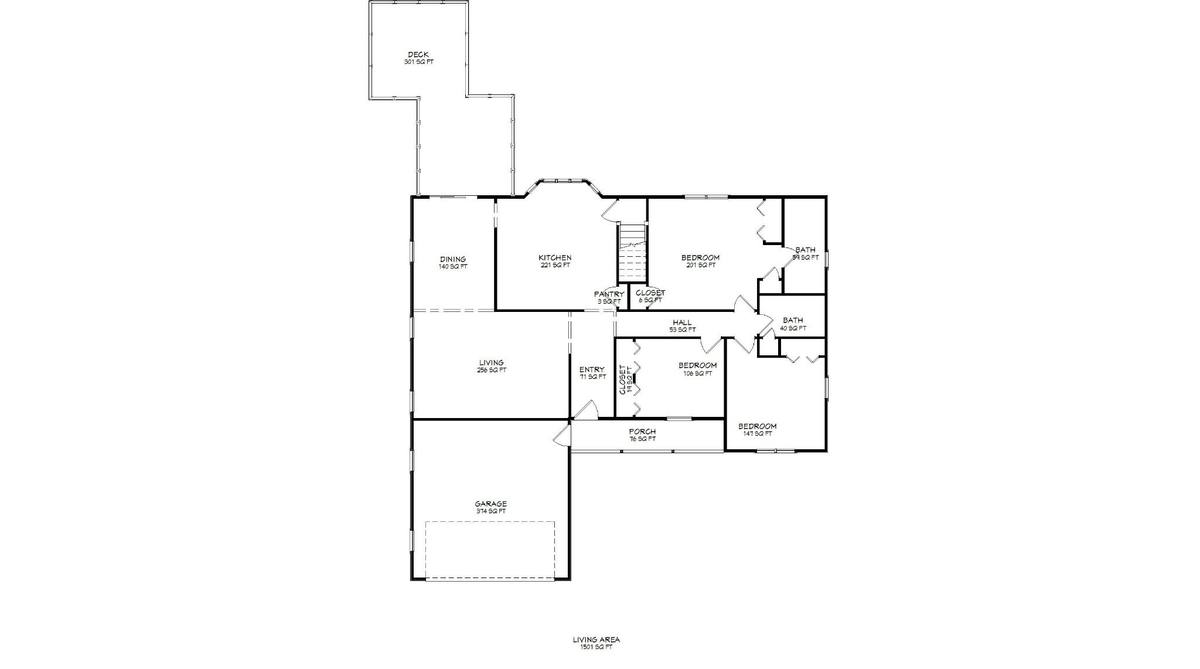Existing floor plan before renovation and addition